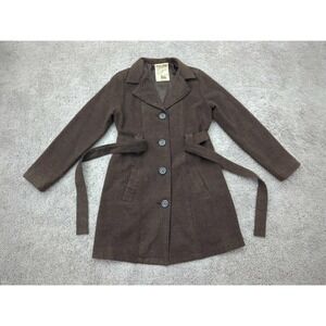 Vintage Doki Geki Trench Coat Jacket‎ Womens Large Wool Blend Made in Korea
